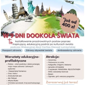 Wakacyjna Akcja Caritas Diecezji Łomżyńskiej – Warsztaty edukacyjno-profilaktyczne dla dzieci i młodzieży: “W 9 dni dookoła świata”